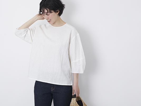 Kilka/2WAYシャーリングブラウス
