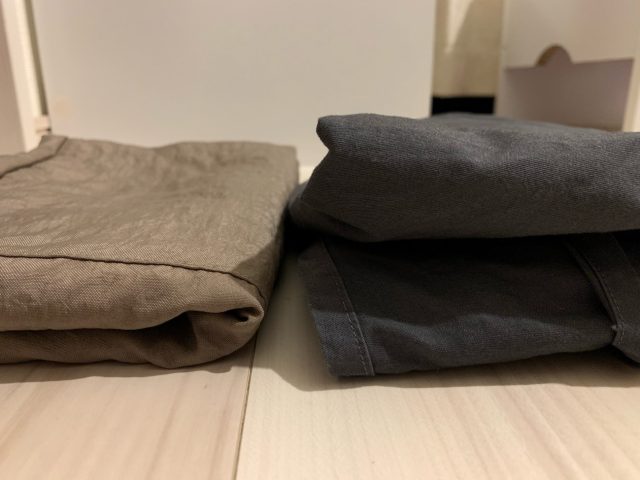 エプロンの収納したときの厚み