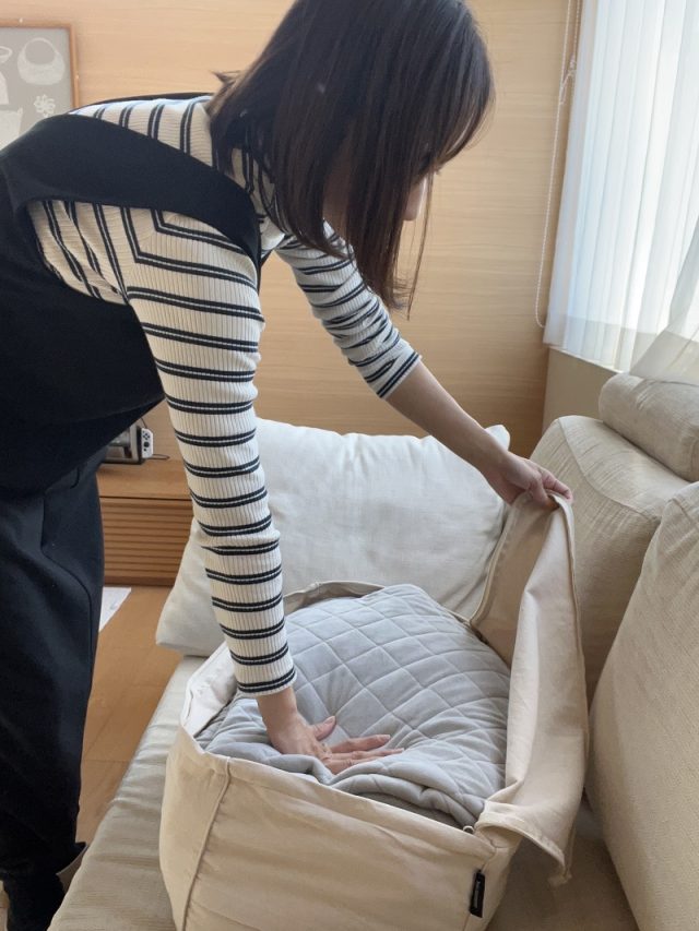 ソファにフィットする 布団収納ケース