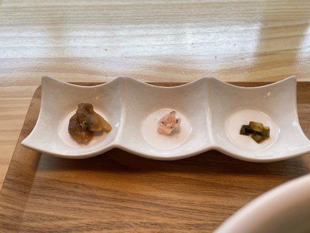 あさり、桜えび、ニラの醤油漬け