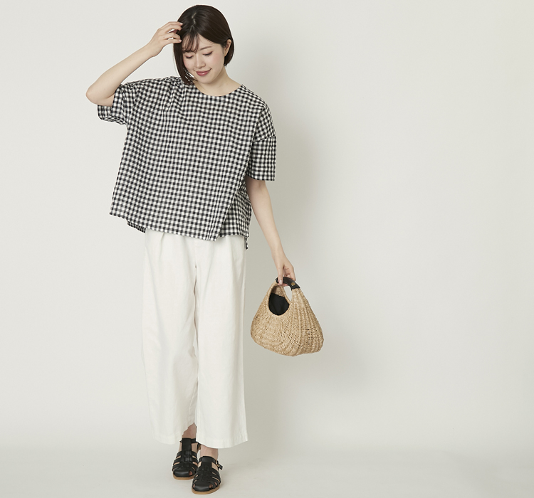 stand/シャーリングギンガム 涼しいシンプルTシャツ