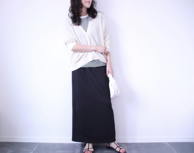 UNIQLOのリブボーダークルーネックT