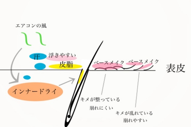 夏の毛穴と肌