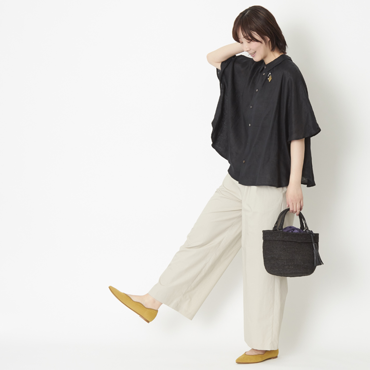 mononogu/ラフィアバケット型トート