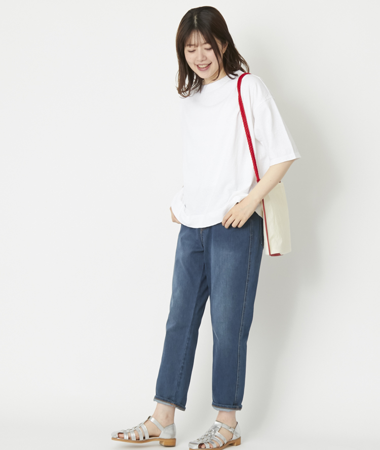 DAYS/コットンボートネック6分袖カットソー