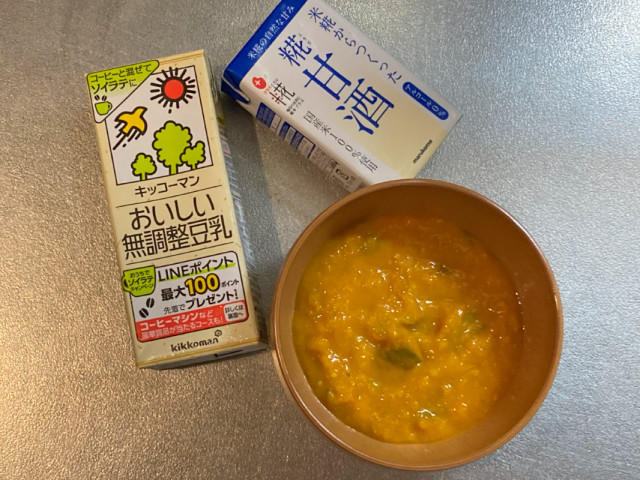 豆乳、味噌汁