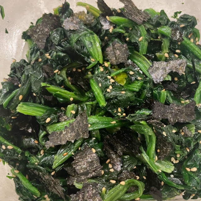 ほうれん草と海苔の塩ナムル