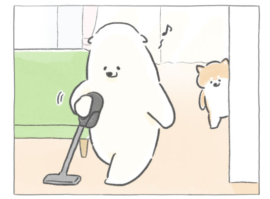 【四コマ漫画】vol.84「お掃除」｜おはよう！おしばと愉快な仲間たち