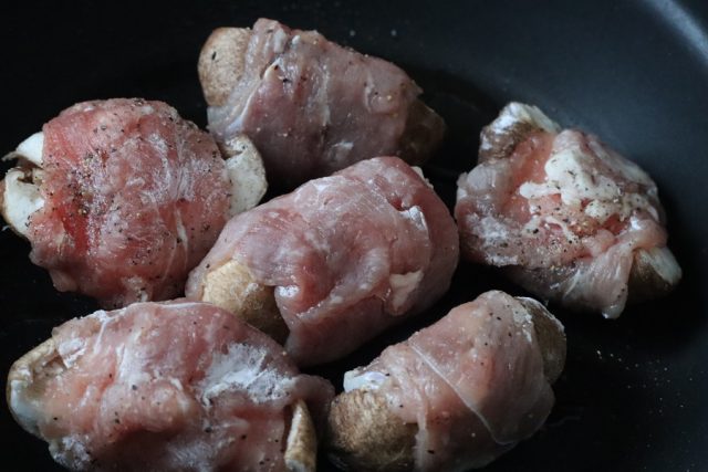 しいたけの肉巻きと彩り野菜のカレー照り焼き