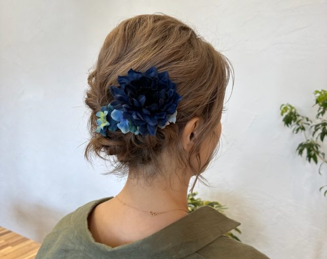 浴衣のボブヘアアレンジ