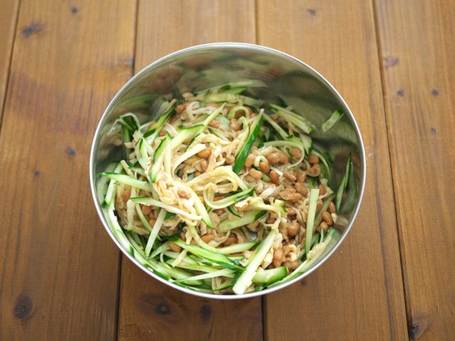 納豆と切り干し大根のめんつゆ和え
