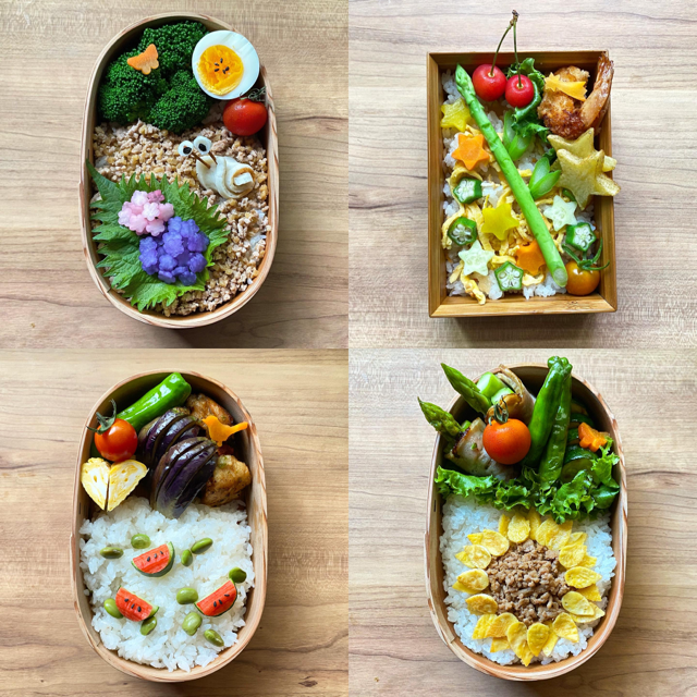 夏をモチーフに盛り付けたお弁当
