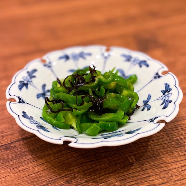 ピーマンの塩昆布和え
