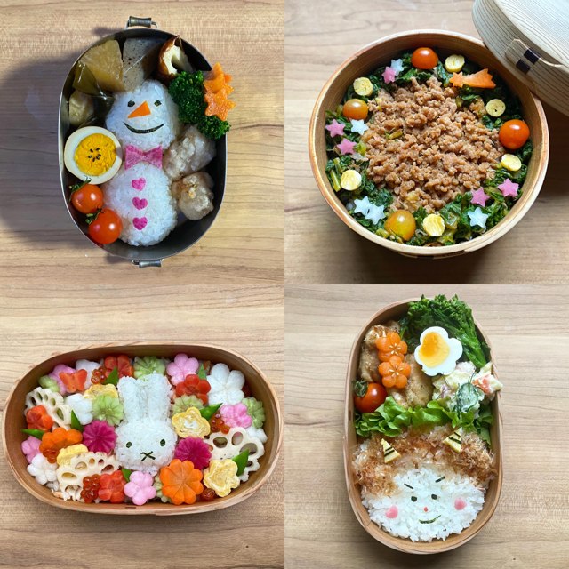 冬をモチーフに盛り付けたお弁当