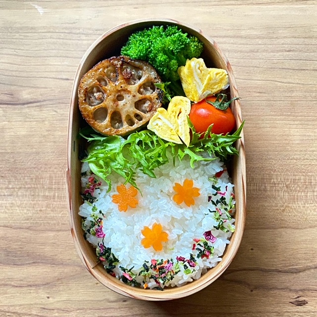 ハートのたまご焼きのお弁当
