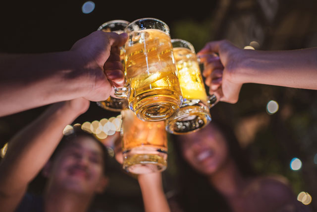 ビールで乾杯