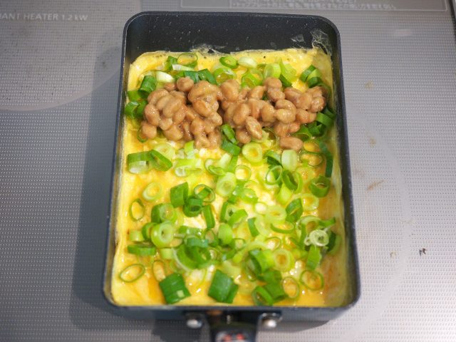 ねぎ、納豆、卵焼き