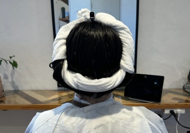 タオルドライ中