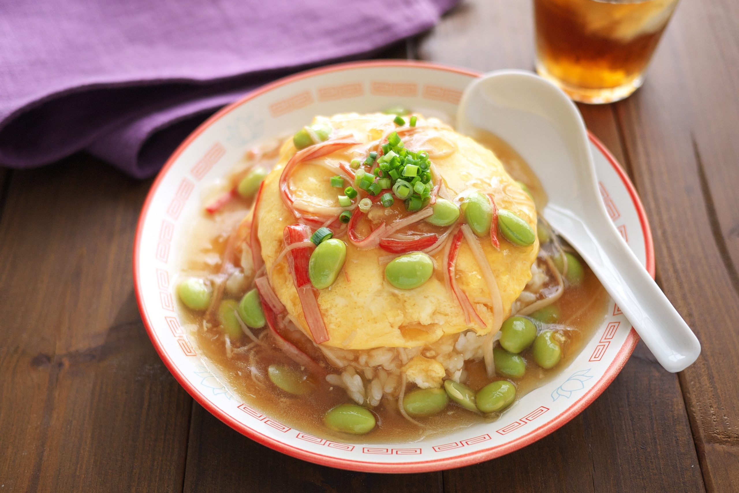 レンジで簡単！高たんぱくレシピ「カニカマ天津飯」