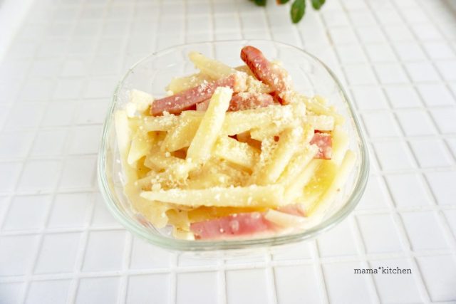 じゃがベーコンのクリーム炒め