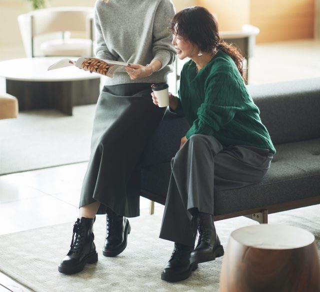 「UNIQLOのニット」おしゃれコーデ