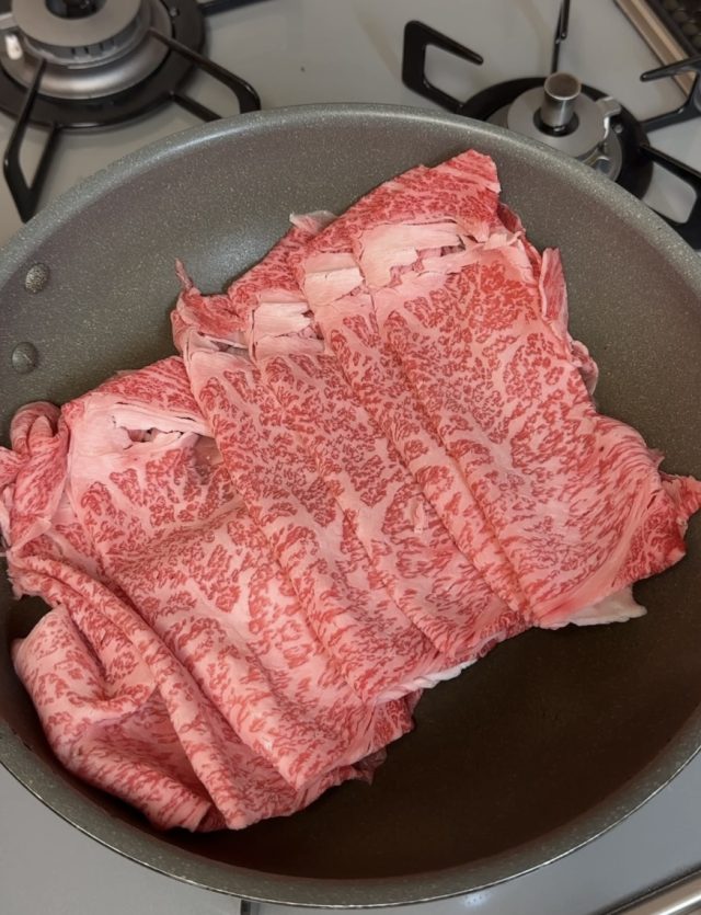 脂たっぷりの牛肉