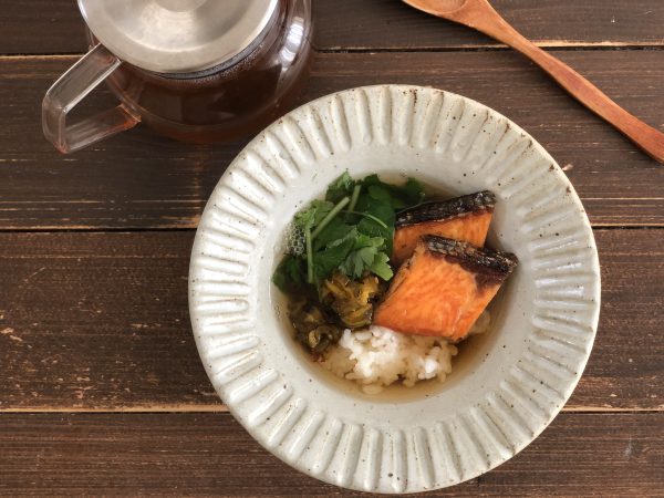 焼き鮭のだし茶漬け