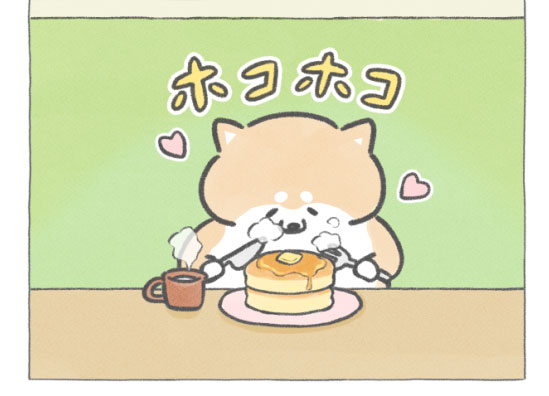 【四コマ漫画】vol.103「ホットな朝ごはん」｜おはよう！おしばと愉快な仲間たち