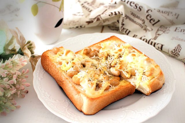 大豆しらすトースト 完成