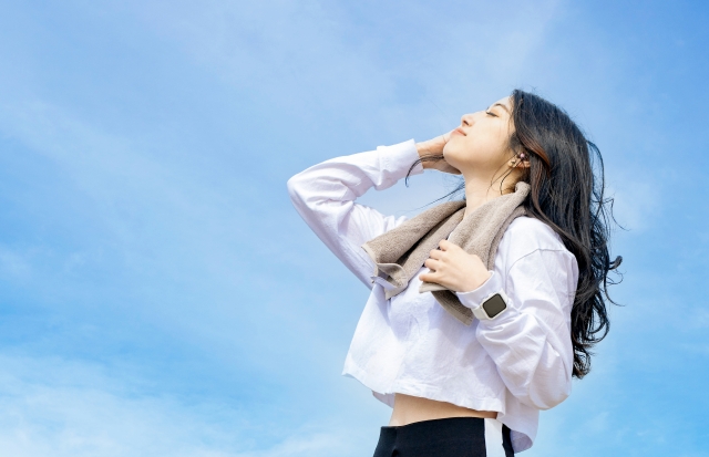 運動後の女性