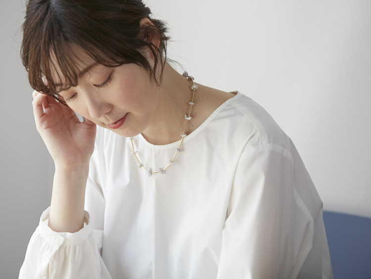 STELLA CIFFON/花びら淡水パール3wayネックレス