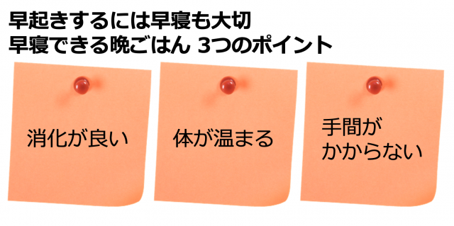 早寝のための晩御飯のポイント