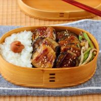 「なすの豚巻き」2品弁当