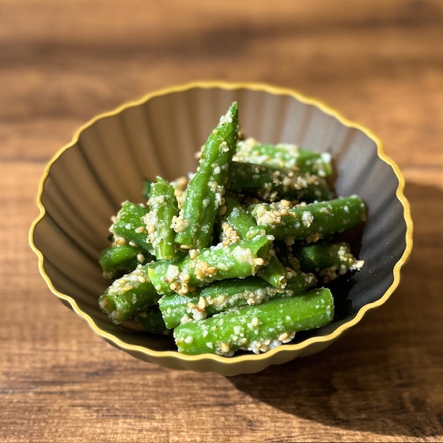 【腸活おかず】火を使わず簡単！「インゲンの塩麹胡麻和え」