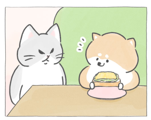 【四コマ漫画】vol.107「アボカドトースト」｜おはよう！おしばと愉快な仲間たち