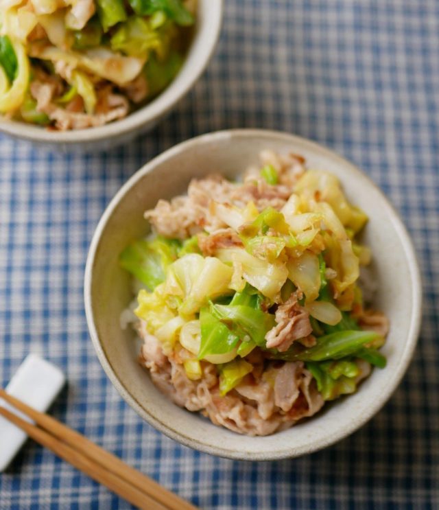 春キャベツのバター丼