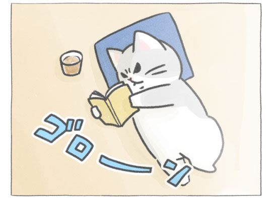 【四コマ漫画】vol.119「朝読書」｜おはよう！おしばと愉快な仲間たち