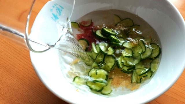 梅きゅうそうめんのスープ