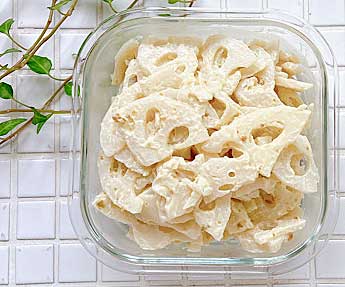 レンジで簡単しゃきしゃき！「れんこんの柚子胡椒マヨ」の作り置き
