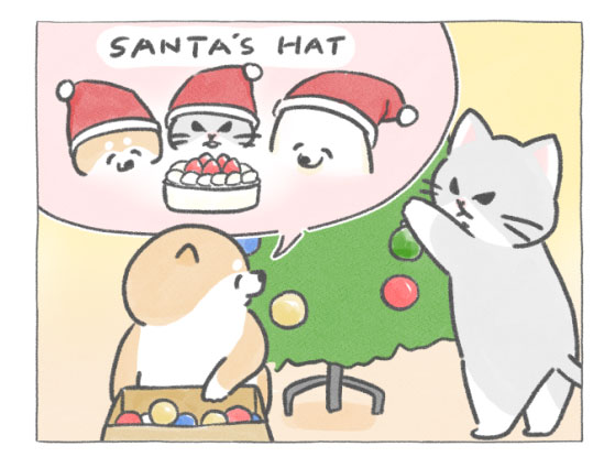 【四コマ漫画】vol.132「クリスマス準備」｜おはよう！おしばと愉快な仲間たち
