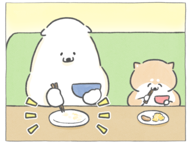 【四コマ漫画】vol.140「ふりかけ」｜おはよう！おしばと愉快な仲間たち