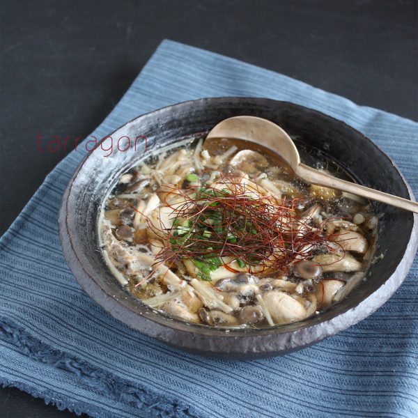豆腐ときのこの温か中華スープ