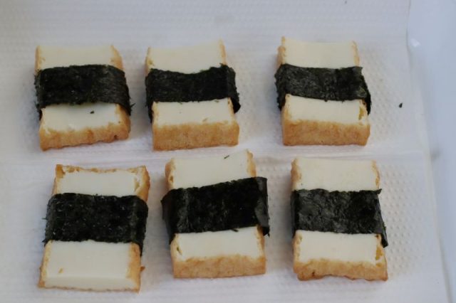 海苔を巻いた厚揚げ