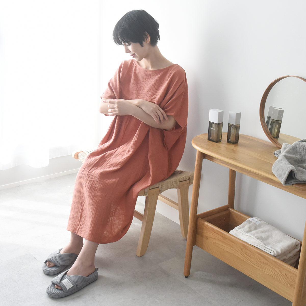 お風呂の後のバタバタ→ゆったりに変わる！「湯上がりワンピ＆パンツ」
