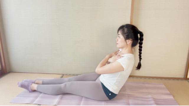 上半身を倒す