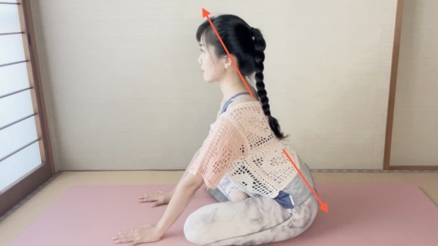 上半身をやや前傾