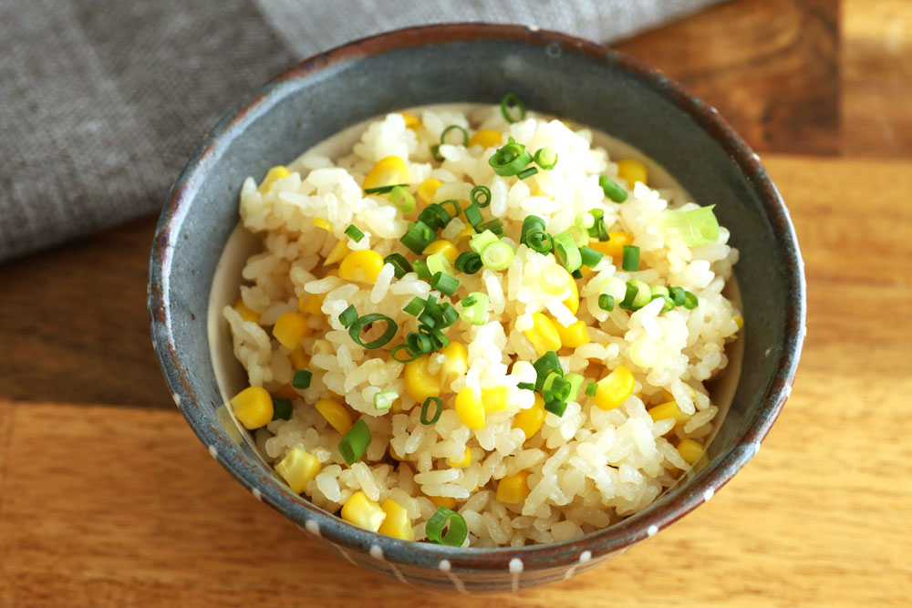 炊飯器で簡単！夏の腸活＆美肌に◎「旨みたっぷりコーン茶飯」