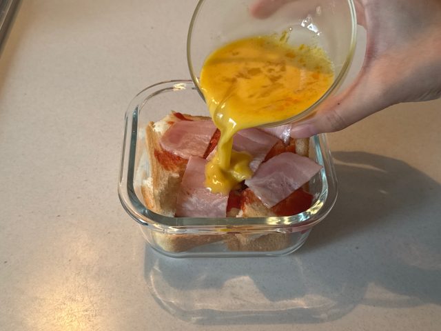 卵液をかける