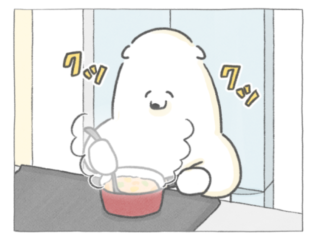 【四コマ漫画】「その手があったか！」寒い朝に試したい、クマシローの“朝のひと工夫”とは？