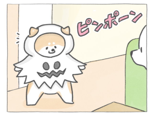 【四コマ漫画】ハロウィンの朝、リアルすぎて仮装に見えない!? クマシローの“本気コス”とは？